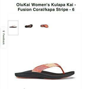 OluKai Women's Kulapa Kai - Fusion Coral/kapa Stripe - 5